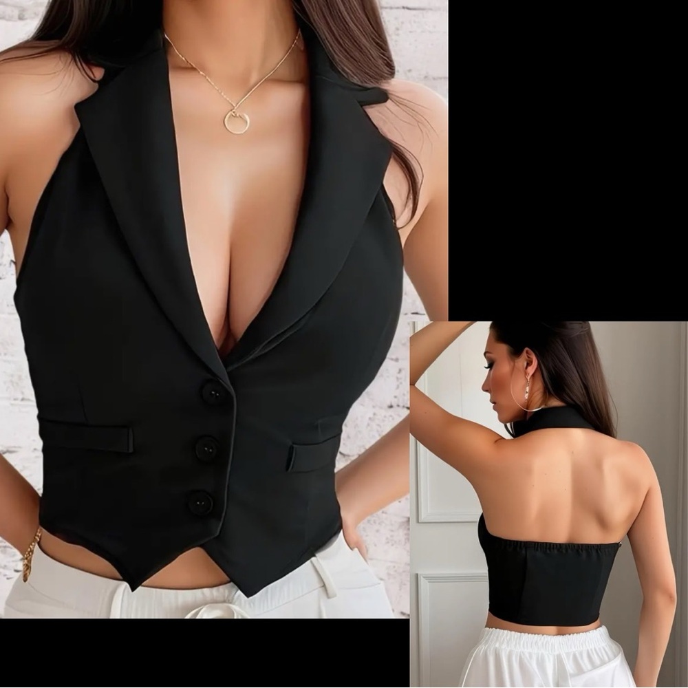 Backless Halter Vest Top